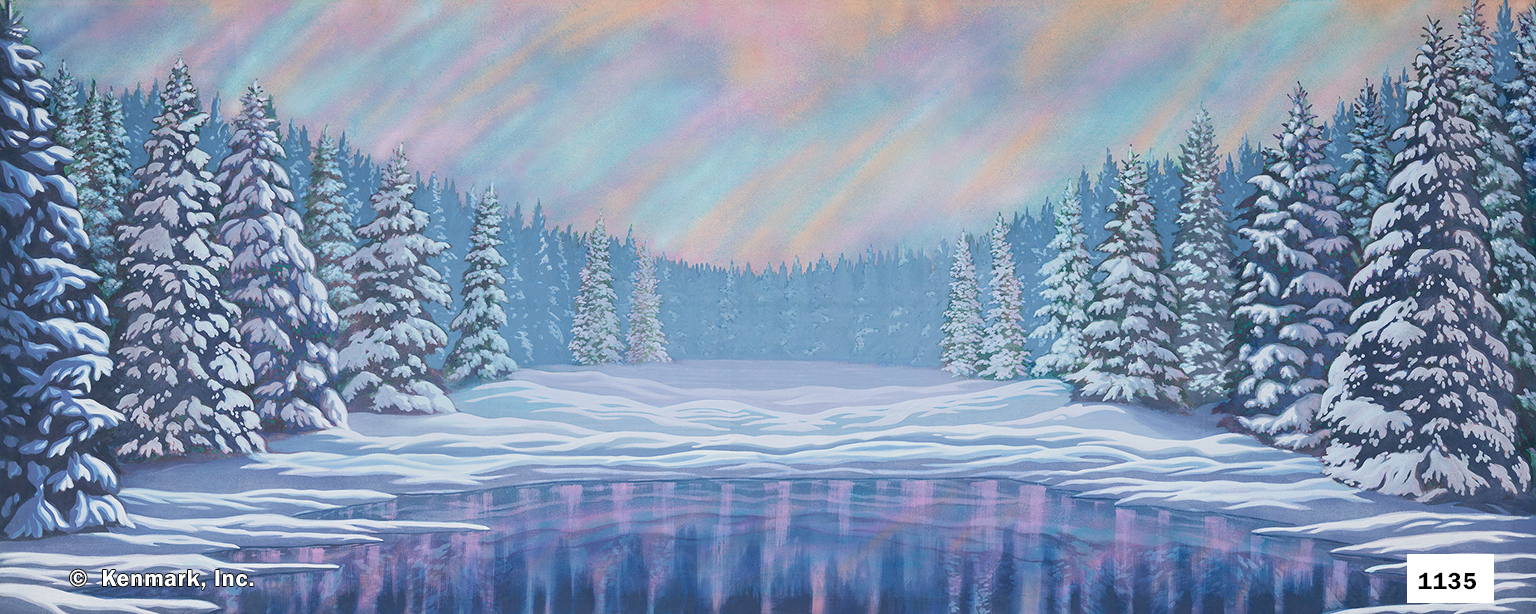 Snow Forest with Pond